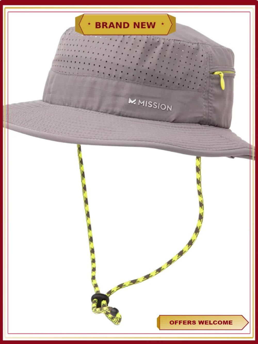 MISSION Cooling Anywhere Boonie Hat UPF 50 Wide Brim Unisex Adjustable
